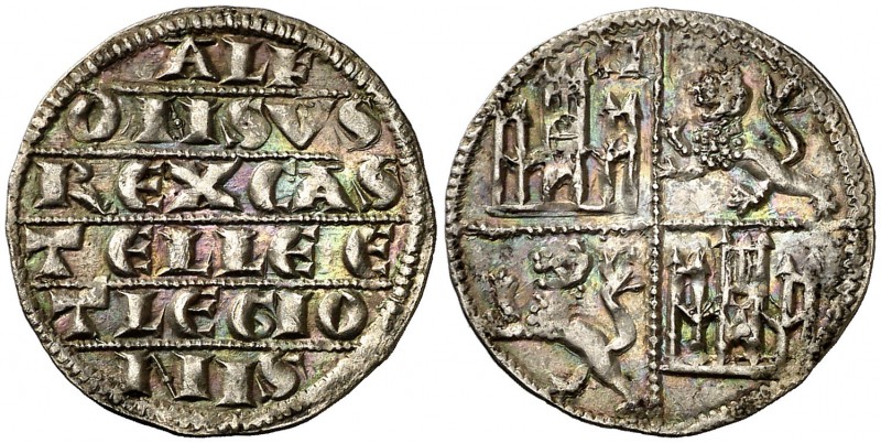 Alfonso X (1252-1284). Murcia. Dinero de plata. (AB. 224.1, como cuarto de marav...