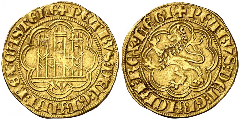 Pedro I (1350-1368). Sin marca de ceca. Dobla de 15 maravedís. (AB. falta) (M.R....