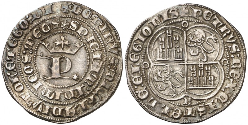 Pedro I (1350-1368). Burgos. Real. (AB. 378.4). 3,50 g. Bella. EBC.