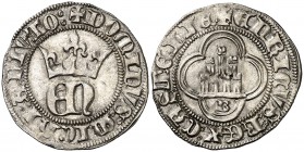 Enrique II (1368-1379). Burgos. Medio real. (AB. 408). 1,70 g. Atractiva. Escasa y más así. EBC-.