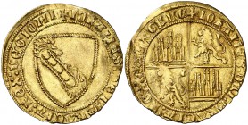 Juan II (1406-1454). Coruña. Dobla de la banda. (AB. 616) (M.R. 16.5 var). 4,60 g. Bella. No figuraba en la Colección Caballero de las Yndias. Rarísim...