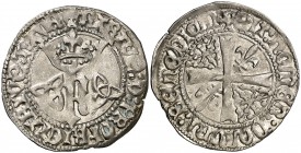 Carlos de Viana (1441-1461). Navarra. Gros. (Cru.V.S. 258 var) (R.Ros 3.18.2 var) (Cru.C.G. 2954 falta var). 2,52 g. Rara. MBC+.