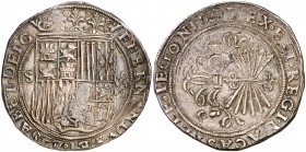 Reyes Católicos. Sevilla. . 8 reales. (Cal. 185). 27,34 g. Extraordinario ejemplar. Muy redonda. Preciosa pátina. Muy rara así. EBC-/EBC.