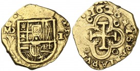 1628. Felipe IV. (Madrid). V. 1 escudo. Inédita. 3,26 g. MBC+.