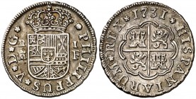 1731. Felipe V. Madrid. F. 1 real. (Cal. 1539). 3,02 g. Único año de este ensayador. Atractiva pátina. Escasa. EBC/EBC-.