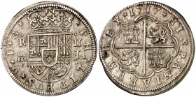 1717. Felipe V. Segovia. J. 2 reales. (Cal. 1387). 5,92 g. Atractiva. Parte de brillo original. EBC-.