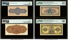 Brazil Thesouro Nacional 1; 2 Mil Reis ND (1920; 1923) Pick 7; 17 Two Notes. PMG About Uncirculated 55 EPQ; Extremely Fine 40. 

HID09801242017

© 202...