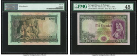 Portugal Banco de Portugal 1000 Escudos 31.1.1956 Pick 161. PMG Choice Extremely Fine 45. Minor repairs are noted. 

HID09801242017

© 2022 Heritage A...