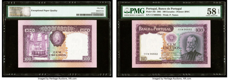 Portugal Banco de Portugal 100 Escudos 19.12.1961 Pick 165. PMG Choice About Unc...