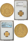 Jose I gold 1600 Reis 1763-R XF40 NGC, Rio de Janeiro mint, KM181.2, LMB-411. An elusive issue, displaying well-defined motifs with highpoint wear, tr...