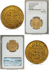 Jose I "Inverted Reverse" gold 4000 Reis 1774-(L) AU Details (Cleaned) NGC, Lisbon mint, KM171.4, LMB-324a. 3rd type, "JOSEPHUS / DOMINVS" legends. In...