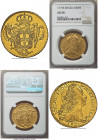 Jose I gold 6400 Reis 1775-R AU58 NGC, Rio de Janeiro mint, KM172.2, LMB-443. Glowing honeyed surfaces with razor-sharp motifs, cartwheeling legends a...