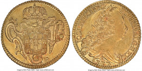Jose I gold 6400 Reis 1777-R AU55 NGC, Rio de Janeiro mint, KM172.2, LMB-445. Last year of issue, depicted here with chiseled devices--fully struck an...