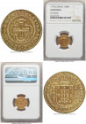 Maria I & Pedro III gold 1000 Reis 1778-(L) AU Details (Cleaned) NGC, Lisbon mint, KM208, LMB-446. Mintage: 2,816. A fleeting issue, usually encounter...
