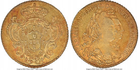 Maria I & Pedro III gold 6400 Reis 1782-R MS61 NGC, Rio de Janeiro mint, KM199.2, LMB-464. Sharply struck, showcasing crisp motifs upon satiny fields,...