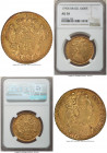 Maria I gold 6400 Reis 1790-R AU58 NGC, Rio de Janeiro mint, KM226.1, LMB-528. The second year of this new bust type with a tucked veil, the example o...