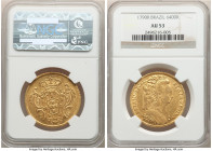 Maria I gold 6400 Reis 1790-R AU53 NGC, Rio de Janeiro mint, KM226.1, LMB-528. Gently circulated, presenting well-defined motifs and considerable amou...