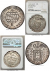 João Prince Regent 960 Reis 1812-B UNC Details (Cleaned) NGC, Bahia mint, KM307.1, LMB-397. Overstruck on a colonial 8 Reales. Bearing deeply engraved...