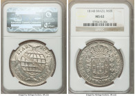 João Prince Regent 960 Reis 1814-B MS62 NGC, Bahia mint, KM307.1, LMB-399. Overstruck on a Spain 8 Reales. Showing icy fully defined devices and lustr...