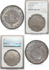 João VI 960 Reis 1819-R AU Details (Cleaned) NGC, Rio de Janeiro mint, KM326.1, LMB-477. Overstruck on a Guatemala Charles IV 8 Reales 1803 NG-M. Disp...