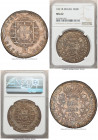 João VI 960 Reis 1821/0-B MS62 NGC, Bahia mint, KM326.2, LMB-463. Overstruck on a Mexico colonial 8 Reales. Fully defined, showcasing crisp devices an...