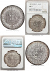 João VI 960 Reis 1821-B MS61 NGC, Bahia mint, KM326.2, LMB-463a. Overstruck on a colonial 8 Reales. Evenly struck on a lustrous flan, showing a pearly...