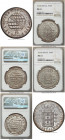 João Prince Regent Pair of Certified 960 Reis 1815-B MS61 NGC, Bahia mint, KM307.1, LMB-400. Overstruck on a Peruvian and uncertain Spanish colonial 8...