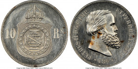 Pedro II copper-nickel Pattern 10 Reis 1869 MS65 NGC, KM-Pn133, LMB-E041a, Bentes-E50.16. An always popular Pattern of the Bronze 1869 10 Reis, presen...