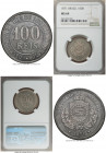 Pedro II 100 Reis 1871 MS64 NGC, Rio de Janeiro mint, KM477, LMB-2. First year of issue. A crackling survivor, showcasing what seems to be "first stri...