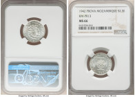 Portuguese Colony Prova 2-1/2 Escudos 1942 MS66 NGC, KM-Pr13. Radiating razor-sharp devices upon lustrous fields. 

HID09801242017

© 2022 Heritage Au...