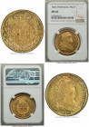 João VI gold 6400 Reis (Peça) 1823 MS62 NGC, Lisbon mint, KM364, Gomes-18.20. 16 Fruits variety. Well-defined and lustrous, showing sharp motifs and g...