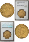 João VI gold 6400 Reis (Peça) 1824 AU58 NGC, Lisbon mint, KM364, Gomes-18.27. 15 Fruits variety. Last date of issue, showing gently handled surfaces w...