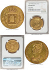 Maria II gold 7500 Reis (Peça) 1834 AU Details (Cleaned) NGC, Lisbon mint, KM405, Gomes-19.01. Boldly rendered, showing sharp peripheries with trace l...