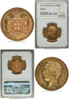 Luiz I gold 10000 Reis 1879 AU55 NGC, KM520, Gomes-17.03. Only lightly handled, showing some friction marks across the sharp peripheries and glowing r...