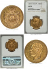 Luiz I gold 10000 Reis 1886 AU58 NGC, KM520, Gomes-17.14. Mintage: 1,800. The lowest mintage of the series, presented here with gently handled, sharp ...