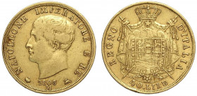 Milano, Napoleone I Re d'Italia, 40 Lire 1808 del secondo tipo, Rara Au mm 26 buon BB