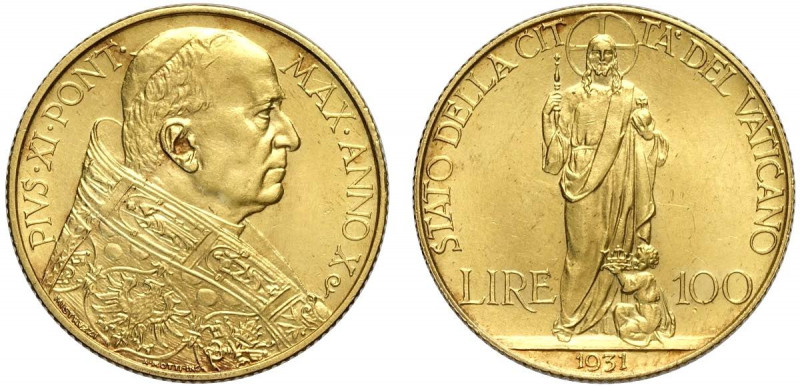 Roma, Pio XI, 100 Lire 1931, Rara Au g 8,80 SPL-FDC