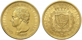 Savoia, Carlo Felice, 80 Lire 1827 Torino, Au g 25,80 q.SPL