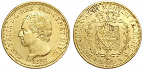 Savoia, Carlo Felice, 80 Lire 1827 Torino, Au mm 33 BB+