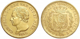 Savoia, Carlo Felice, 80 Lire 1830 Genova, Au mm 33 BB+