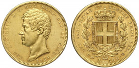 Savoia, Carlo Alberto, 100 Lire 1835 Torino, Au g 32,25 colpetti al bordo, BB+