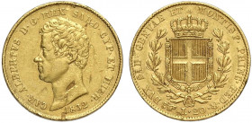 Savoia, Carlo Alberto, 20 Lire 1832 Torino C/ FERT, Non comune Au g 6,45 sfogliature altrimenti BB+