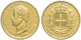 Savoia, Carlo Alberto, 20 Lire 1838 Genova, Au g 6,45 BB