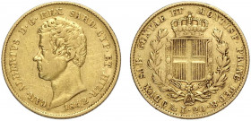 Savoia, Carlo Alberto, 20 Lire 1842 Genova, Au g 6,45 q.BB