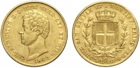 Savoia, Carlo Alberto, 20 Lire 1849 Genova, Au g 6,45 BB-SPL