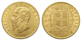 Regno d'Italia, Vittorio Emanuele II, 20 Lire 1873-M, Au g 6,45 BB-SPL