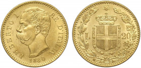 Regno d'Italia, Umberto I, 20 Lire 1880, Au g 6,45 q.FDC