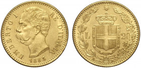 Regno d'Italia, Umberto I, 20 Lire 1883, Au g 6,45 SPL+