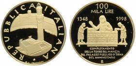 Repubblica Italiana, Monetazione in Lire, 100000 Lire 1998, Au g 15,00 Proof