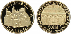 Repubblica Italiana, Monetazione in Lire, 50000 Lire 1995, Au 900 g 7,50 Proof